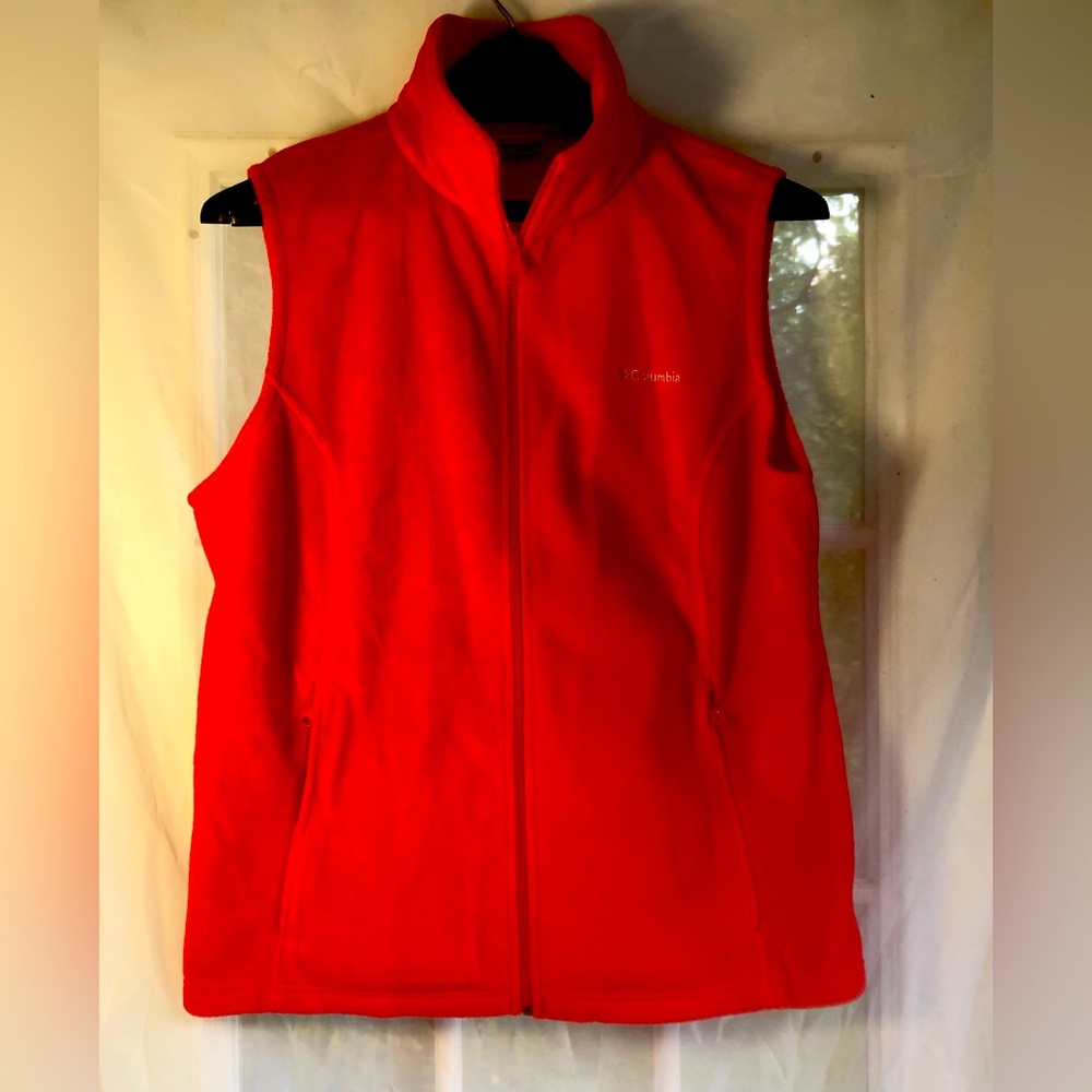 Women’s Columbia Red Fleece Vest Size 1X